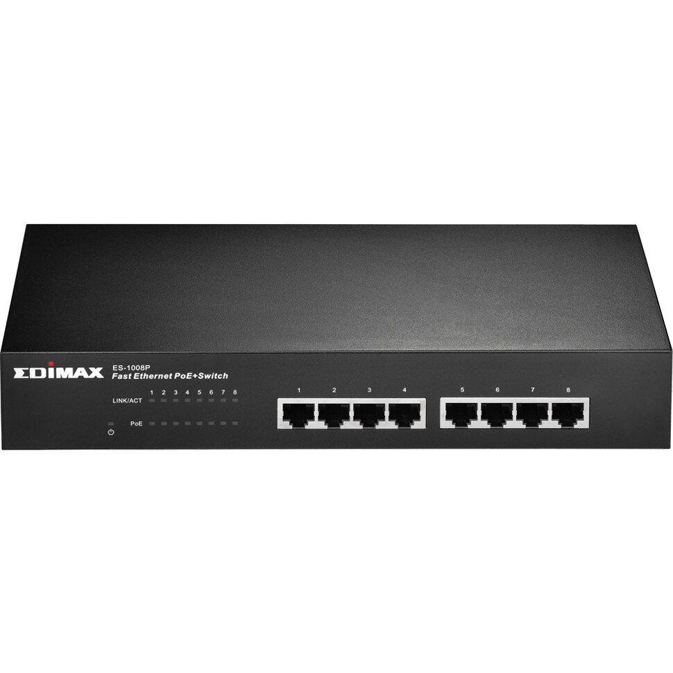 Switch Edimax ES-1008P, 8 x 10/100 Mbps, 8 Porturi PoE