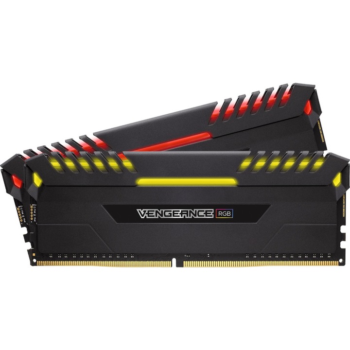 Memorie RAM DIMM Corsair Vengeance RGB 16GB (2x8GB), DDR4 3000MHz, CL15, 1.35V, RGB LED, XMP 2.0