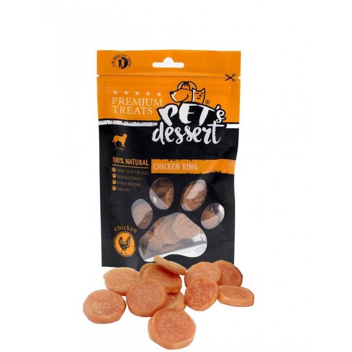Recompense pentru caini Pet 'S Dessert Lsc-04, Chicken Ring, 80 g