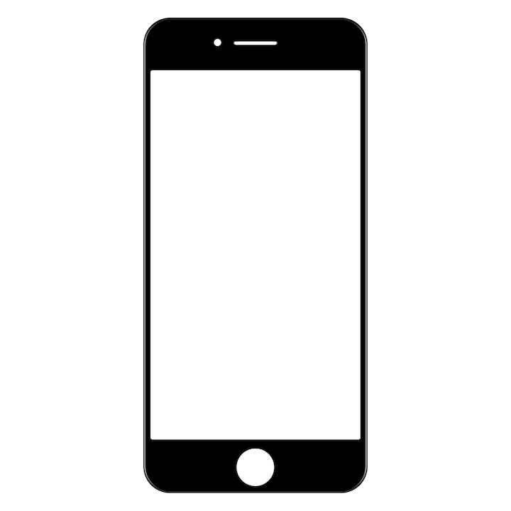 Geam Ecran Apple iPhone 7, cu Rama si Adeziv OCA, Negru