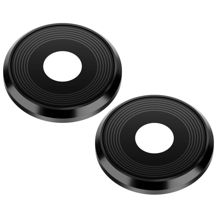 Стъкло за задна камера Huawei Mate 20 Lite, широко + дълбочина, с рамка, черно