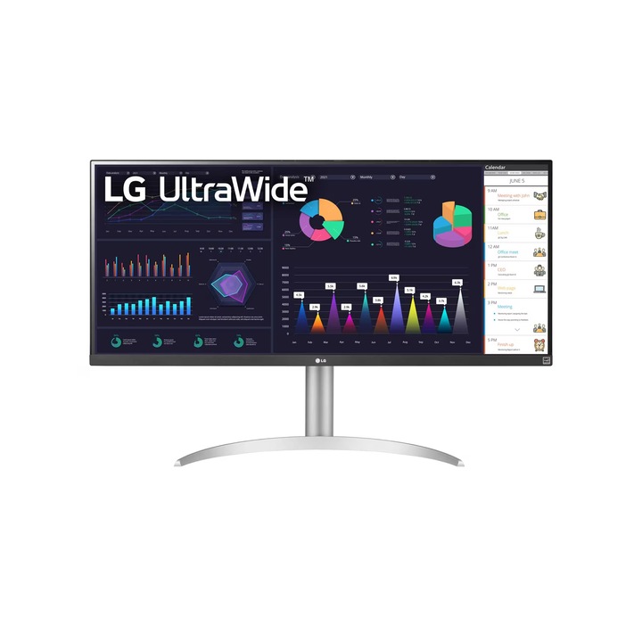 LG 34WQ650-W LED Monitor 34"; IPS; 21:9; 2560x1080; 5ms; 400cd; HDMIx2, USB-C; HDR400; sRGB99%, Hangszóró