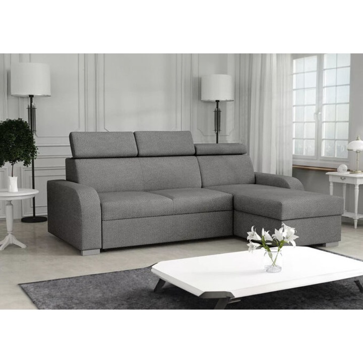 Sarokkanapé Etrcala 100 (Szürke), 23.5x8.5x17cm, Anyagtípus: Velúr