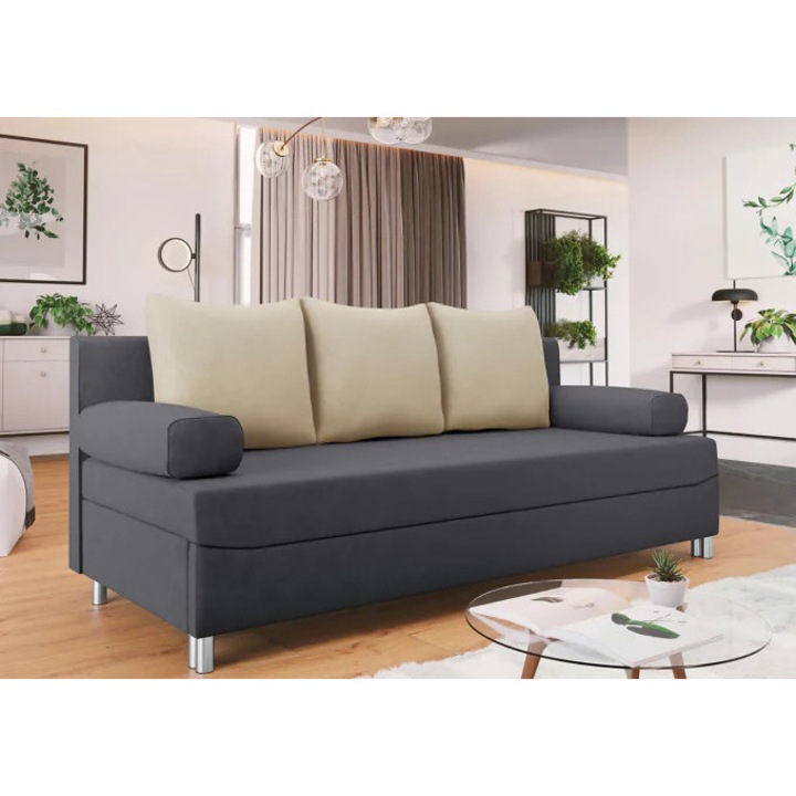 Kanapéágy Comfivo 125 (Szürke), 19.2x8.6x8cm, Anyagtípus: Plüss