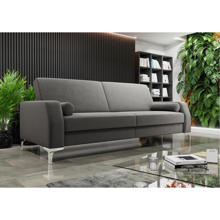 Kanapéágy Plano 101 (Szürke), 22.5x9x8.7cm, Anyagtípus: Plüss