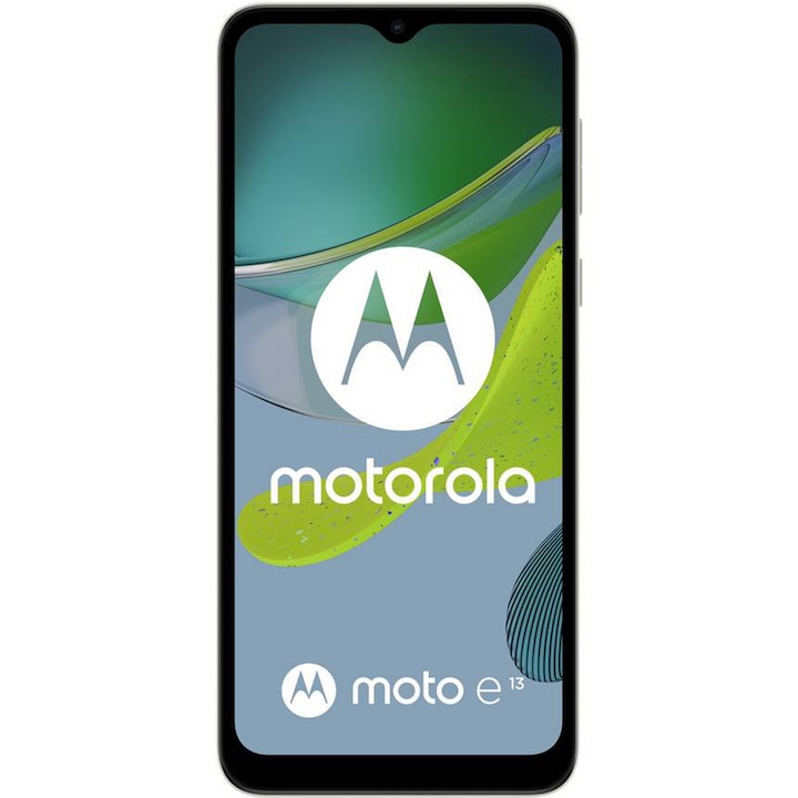 Telefon mobil Motorola Moto e13, Dual SIM, 64GB, 2GB RAM, 4G, Creamy White