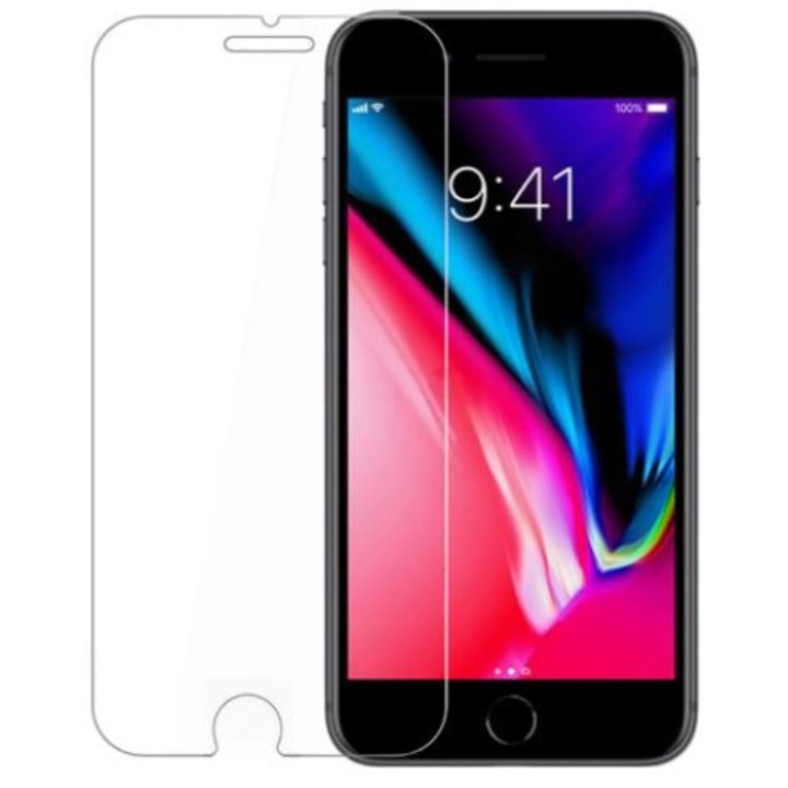 Üvegfólia iPhone 7 Plus / 8 Plus készülékekhez, Ultra átlátszó, Oleofób kezelés, Lekerekített élek, Magas fokú 9H ellenállás, Karcolásgátló, Érintésérzékeny, Védőtokkal kompatibilis