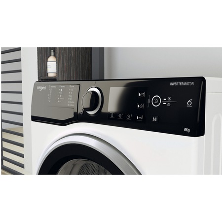 Пералня Whirlpool Slim WRBSB6249SEU, 6 кг, 1200 об/мин, Инверторен мотор, Бял