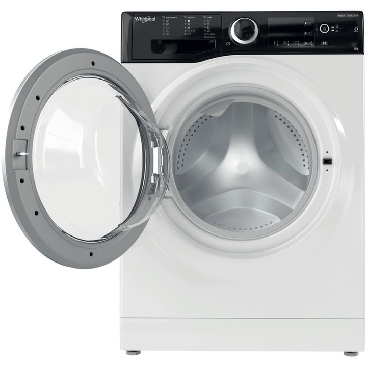 Пералня Whirlpool Slim WRBSB6249SEU, 6 кг, 1200 об/мин, Инверторен мотор, Клас C, Цифров дисплей, Бял
