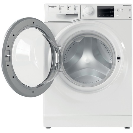 Masina de spalat rufe Slim Whirlpool WRBSB6249WEU, 6 kg, 1200 rpm, Clasa C, Steam Refresh, Motor Inverter, Display digital, Alb