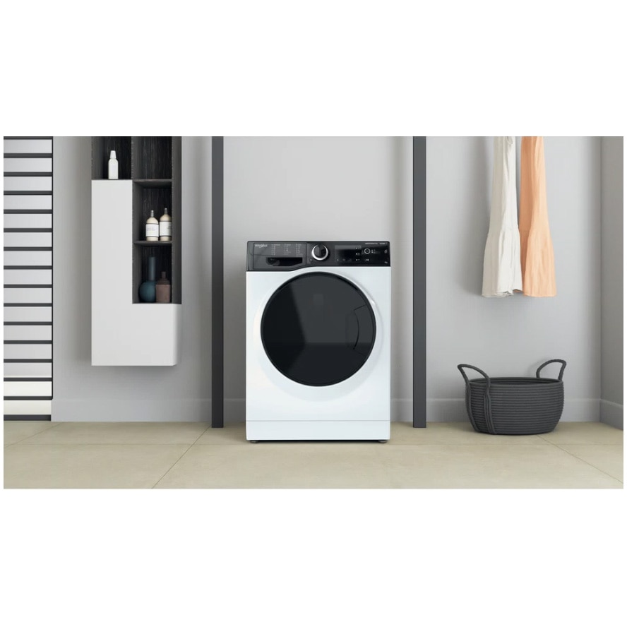 Masina de spalat rufe Slim Whirlpool WRSB7259DEU, 7 kg, 1200 rpm, Clasa B, Motor Inverter, Display Big digital, Negru