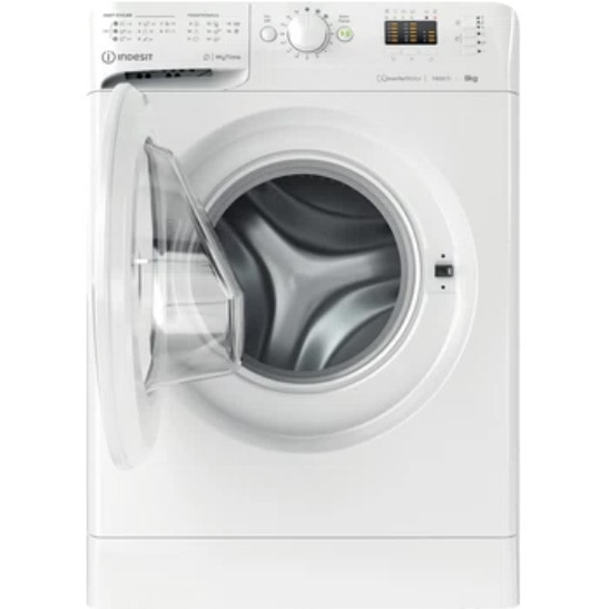 Masina de spalat rufe Indesit New MyTime MTWA 81495 W EU, 8 kg, 1400 rpm, Clasa B, Fast Cycles, Motor Inverter, Display LED, Alb