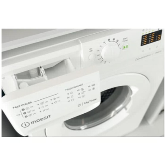 Masina de spalat rufe Indesit New MyTime MTWA 81495 W EU, 8 kg, 1400 rpm, Clasa B, Fast Cycles, Motor Inverter, Display LED, Alb