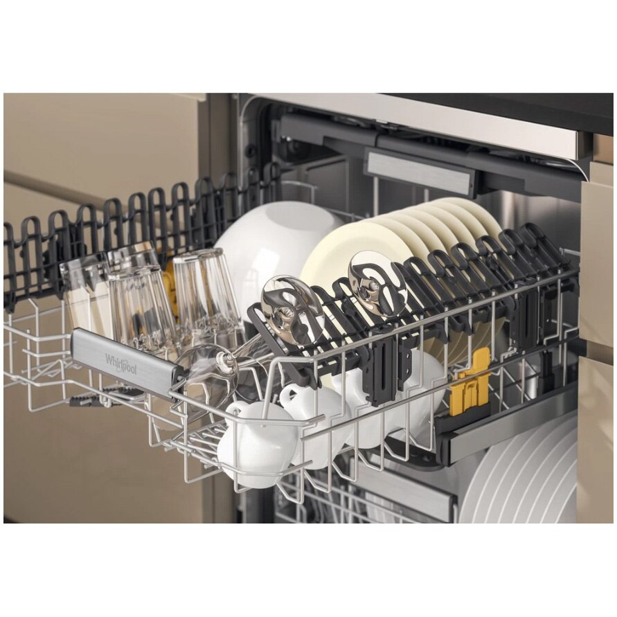 RESIGILAT: Masina de spalat vase Whirlpool W7FHP43X, 15 seturi, 10 programe, Tehnologia Al-6lea Simt, Clasa C, PowerCleanPro, Pornire cu intarziere, FlexiSpace, 60 cm, Inox