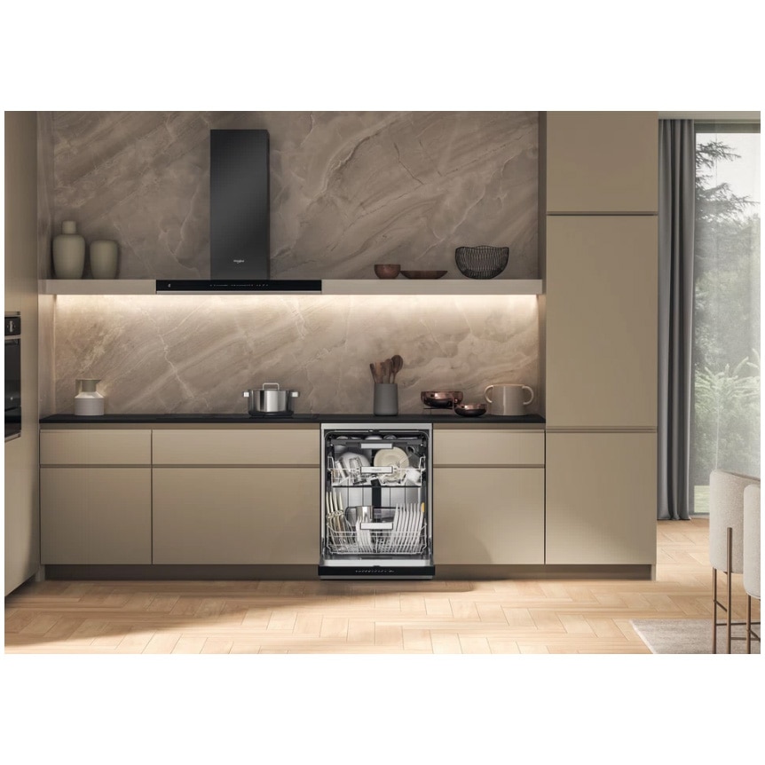 RESIGILAT: Masina de spalat vase Whirlpool W7FHP43X, 15 seturi, 10 programe, Tehnologia Al-6lea Simt, Clasa C, PowerCleanPro, Pornire cu intarziere, FlexiSpace, 60 cm, Inox