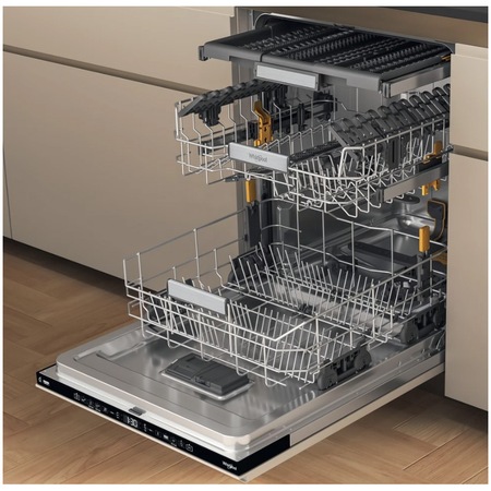 Masina de spalat vase incorporabila Whirlpool W7IHT40T, 15 seturi, 8 programe, Tehnologia Al 6-lea Simt, NaturalDry, Clasa C, PowerCleanPro, Pornire cu intarziere, 60 cm