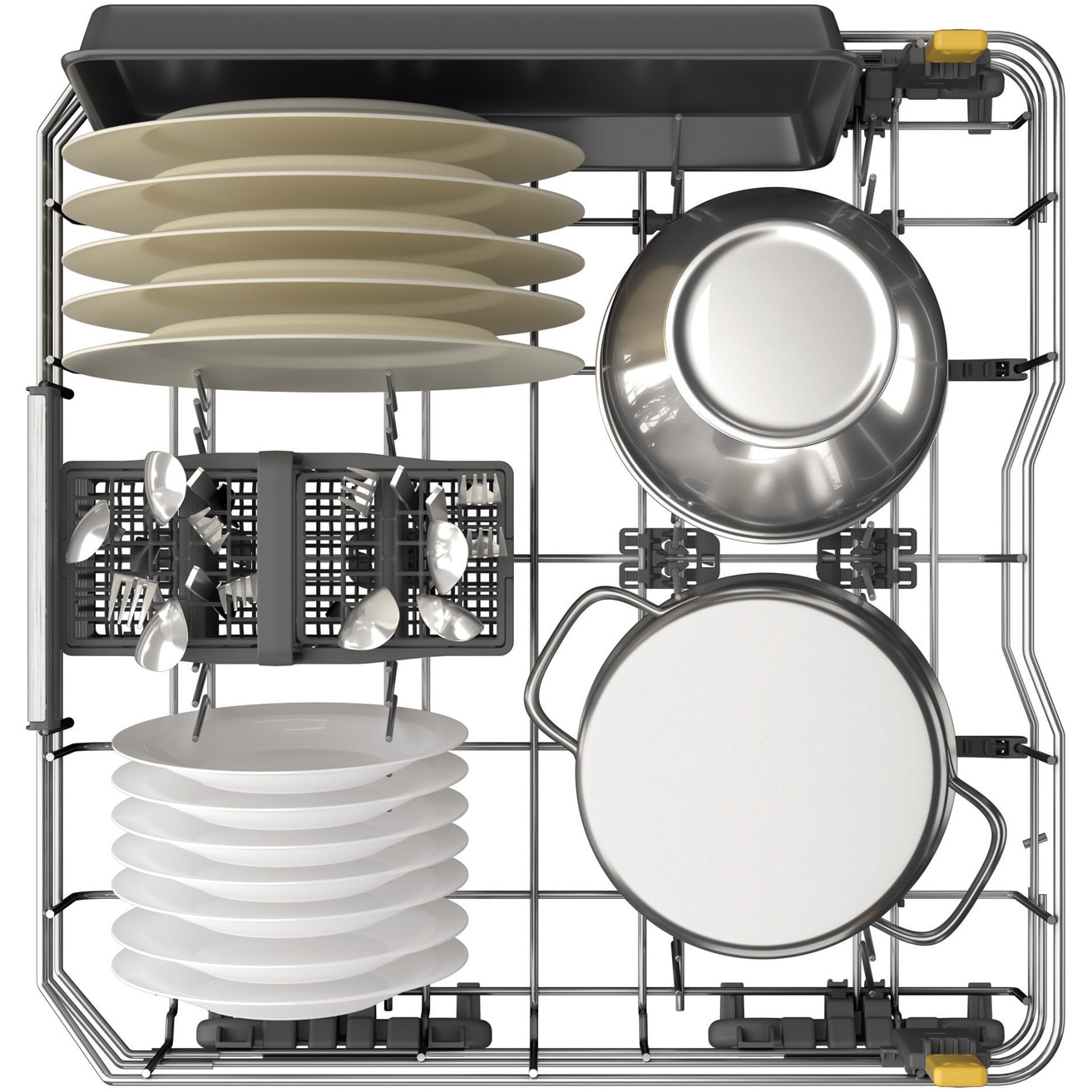 Masina de spalat vase incorporabila Whirlpool W8IHT58TS, 14 seturi, 8 programe, MaxiSpace, Tehnologia Al 6-lea Simt, Clasa B, PowerCleanPro, Pornire cu intarziere, 60 cm