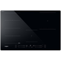 Plita incorporabila Whirlpool WF S7977 CPNE, Inductie, 4 zone de gatit, Tehnologia Al 6-lea SIMT, CleanProtect, FlexiSide, Child Lock, Booster, 77 cm, Negru