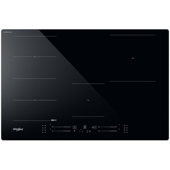Plita incorporabila Whirlpool WF S7977 CPNE, Inductie, 4 zone de gatit, Tehnologia Al 6-lea SIMT, CleanProtect, FlexiSide, Child Lock, Booster, 77 cm, Negru
