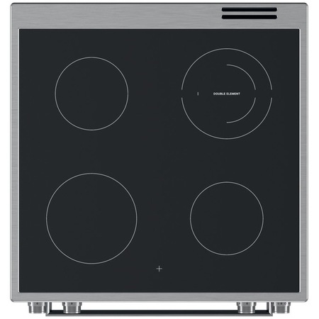 Aragaz Whirlpool WS68V8CCXT, Electric, 4 zone de gatit, Steam+, Zona dubla, Plita Vitroceramica, Autocuratare catalitica, Clasa A, 60 cm, Inox
