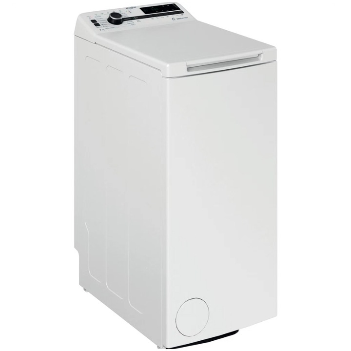 Пералня с вертикално зареждане Whirlpool TDLRB7232BSEU, 7 кг, 1200 об/мин, Клас D, Инверторен мотор Zen, Цифров дисплей, Технология 6th Sense, Бял