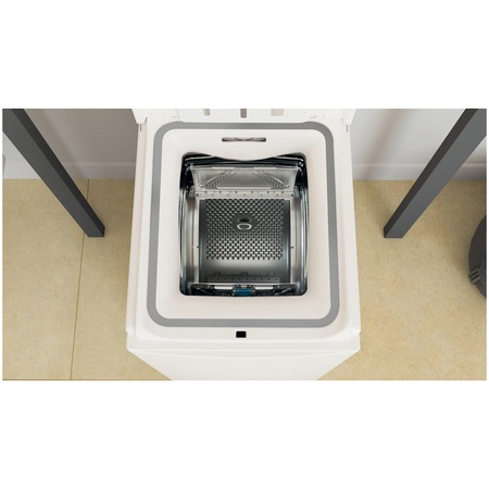 Masina de spalat rufe cu incarcare verticala Whirlpool TDLR7231BSEU, 7 kg, 1200 rpm,Clasa D, Motor Inverter, Display digital, Tehnologia al-6lea Simt, Alb