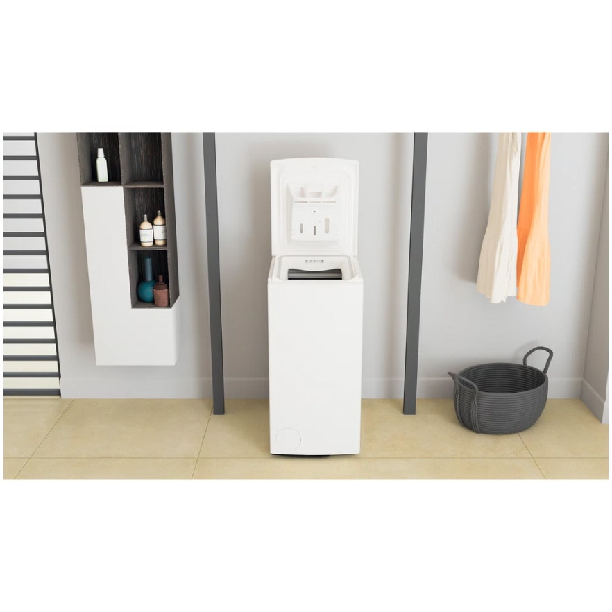 Masina de spalat rufe cu incarcare verticala Whirlpool TDLRB6241BSEU, 6 kg, 1200 rpm, Clasa C, Motor Inverter, Display digital, Tehnologia al-6lea Simt, Alb
