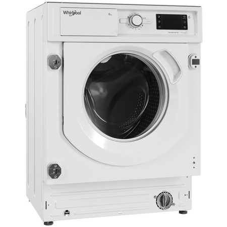 Masina de spalat rufe incorporabila Whirlpool BIWMWG81485EEU, 8 kg, 1400 rpm, Clasa B, Motor Inverter, Display digital, Tehnologia al 6-lea Simt, Alb