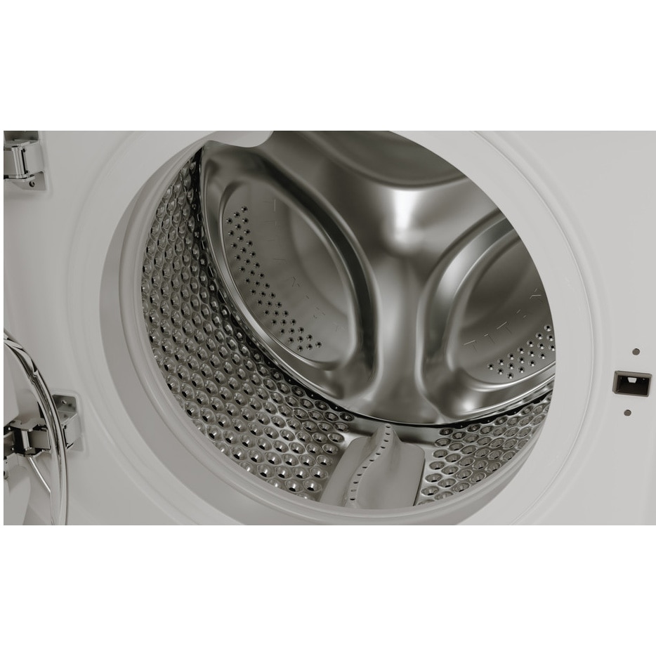 Masina de spalat rufe incorporabila Whirlpool BIWMWG81485EEU, 8 kg, 1400 rpm, Clasa B, Motor Inverter, Display digital, Tehnologia al 6-lea Simt, Alb
