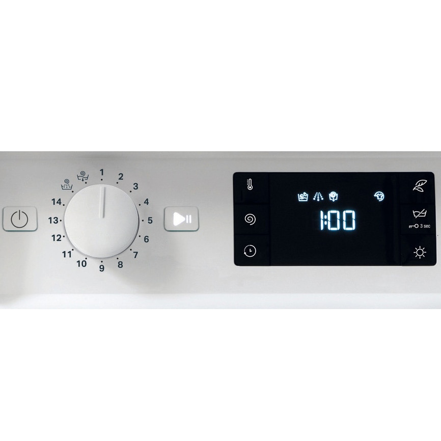 Masina de spalat rufe cu uscator Hotpoint BIWDHG861485EU, 8 kg spalare, 6 kg uscare, 1400 rpm, Clasa B, Motor Inverter, Display digital, Alb