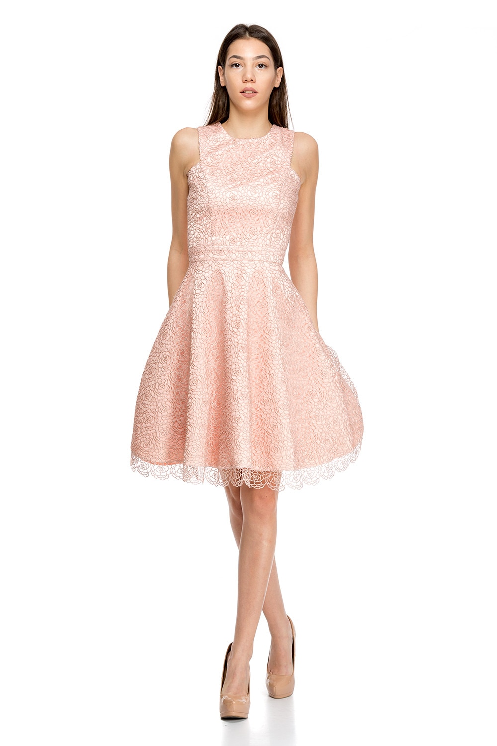Rochie Amelie lucrata exclusiv manual Gloria Betty, Roz