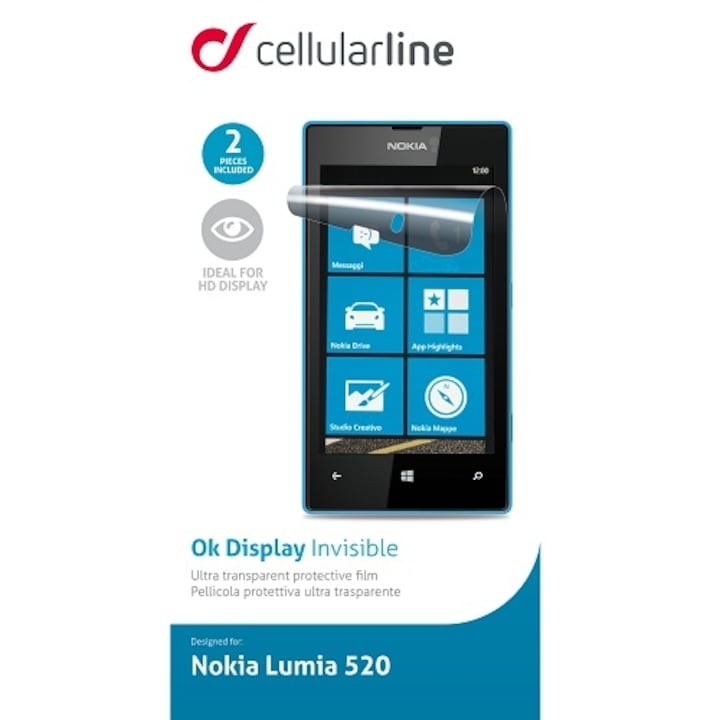 ΠΠ°ΡΠΈΡΠ½ΠΎ ΡΠΎΠ»ΠΈΠΎ Cellular Line OK Display Invisible Clear Π·Π° Nokia Lumia 520