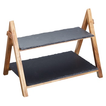 Platou servire 2 nivele, 40 x30 cm, ardezie - Kitchen Craft Platou servire 2 nivele, 40 x30 cm, ardezie - Kitchen Craft