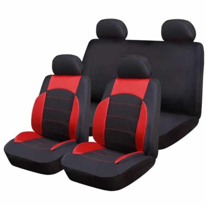 Комплект калъфки за седалки Ro Group, Червени, 9 части