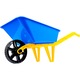 Ръчна количка Roben Toys, 70 cм, Пластмасова, Синя