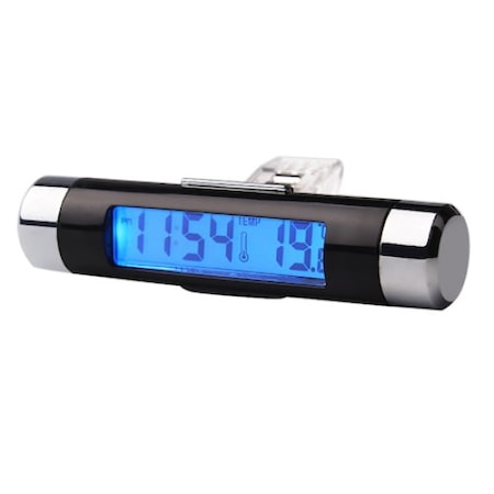 Termometru/Ceas pentru masina, Afisaj LCD, Negru