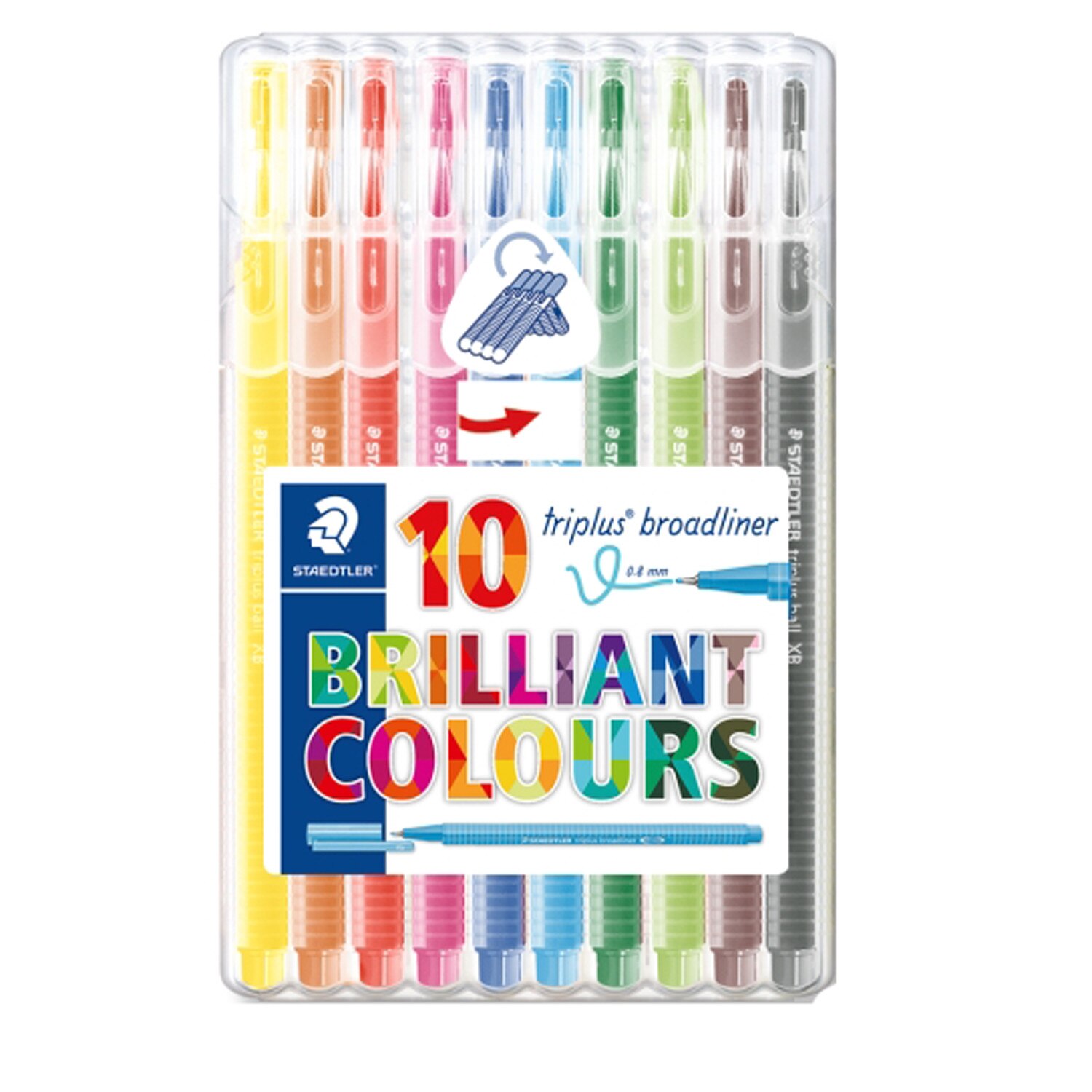 Set fineliner triplus Staedtler 0.8mm 10 culori ST-338-SB10