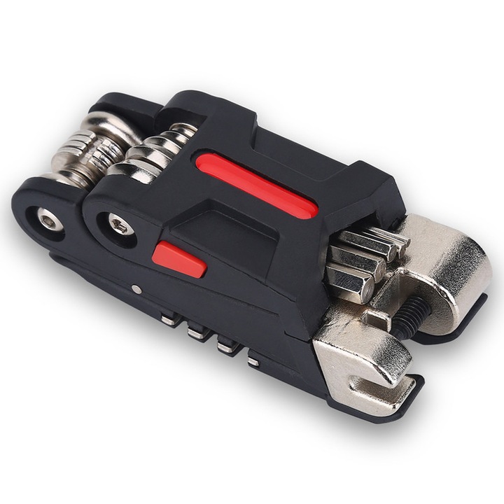 Unealta 16 in 1 reparare biciclete, Otel, Negru