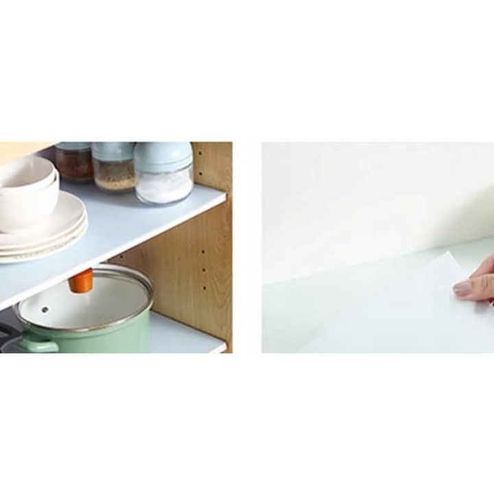 Folie Antiderapanta De Protectie Pentru Tacamuri, Rafturi Si Sertare, Korbi, 300x50 cm, Fabricata Din Pvc, Protejeaza Suprafata Dulapurilor De Deteriorare, Amortizeaza Zgomotul Oalelor Si Ustensilelor De Bucatarie, Alb Laptos