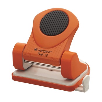 Perforator Kangaro Perfo-20 din metal, 20 coli, portocaliu Perforator Kangaro Perfo-20 din metal, 20 coli, portocaliu