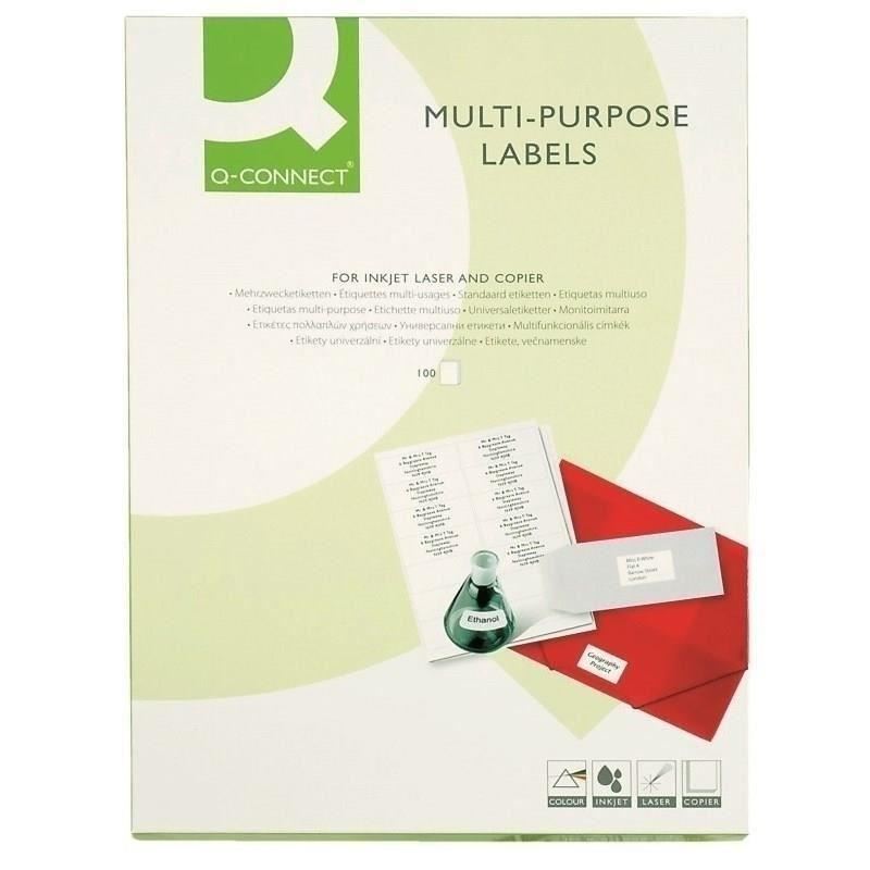 Etichete autoadezive Q-CONNECT 56/A4, 52.5 x 21.2 mm, albe, pretaiate, 100 coli/top