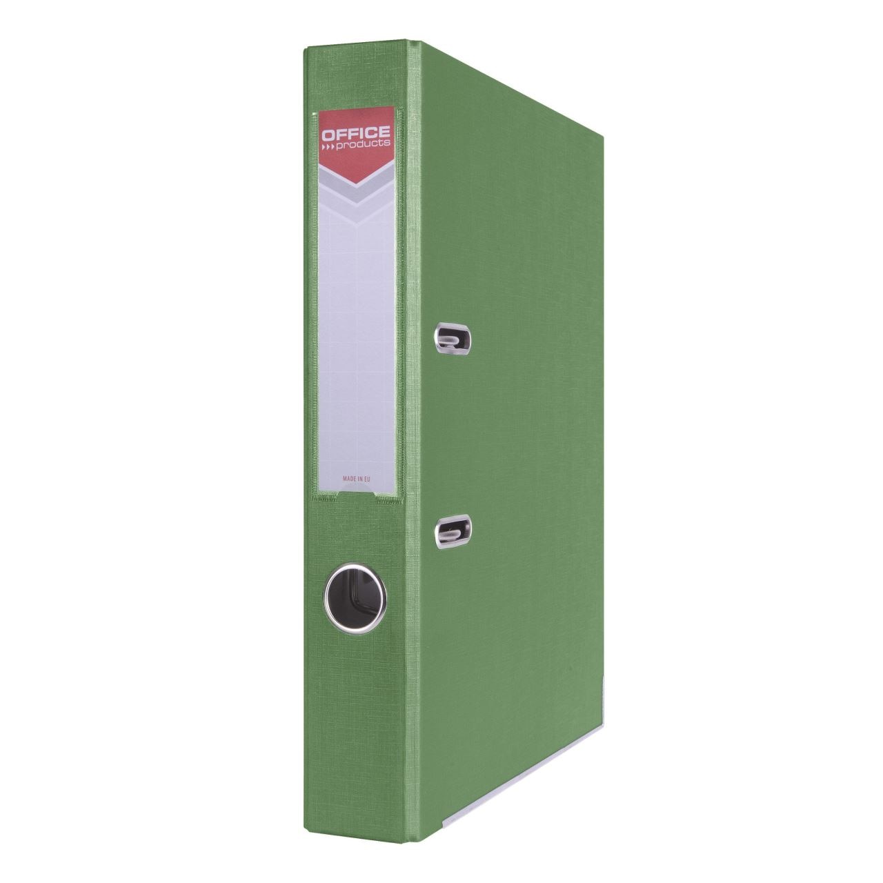 Biblioraft plastifiat OFFICE Products, 5 cm, colturi metalice, verde