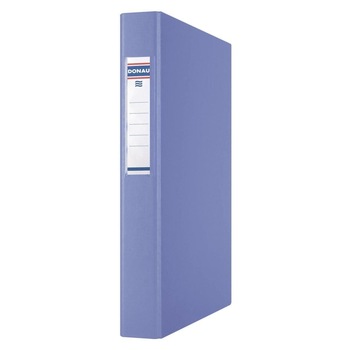 Caiet mecanic DONAU A4, 40mm, 4 inele de 25 mm, cu eticheta, albastru deschis Caiet mecanic DONAU A4, 40mm, 4 inele de 25 mm, cu eticheta, albastru deschis
