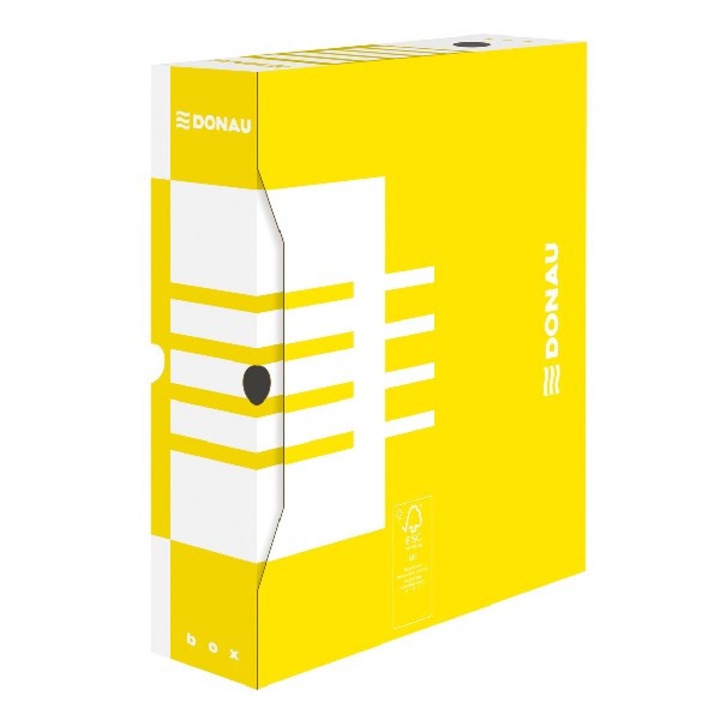 Archiválódoboz, A4, 100 mm, karton, DONAU, citromsárga