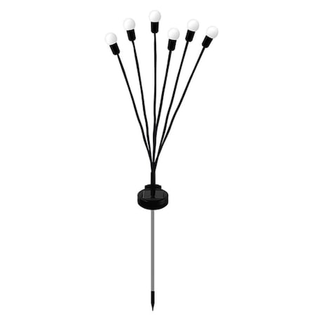 Lampa solara LED model 6 bulbi, decoratiune pentru gradina, inaltime 75 cm, Alb Cald