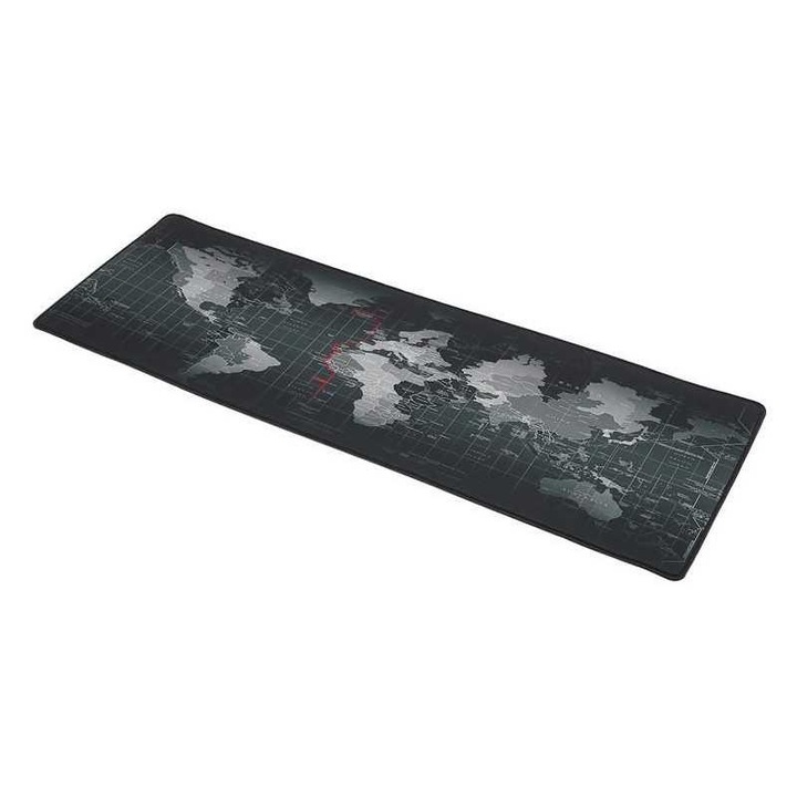 Mouse pad gaming, antiderapant, waterproof, harta lumii, 88x30 cm