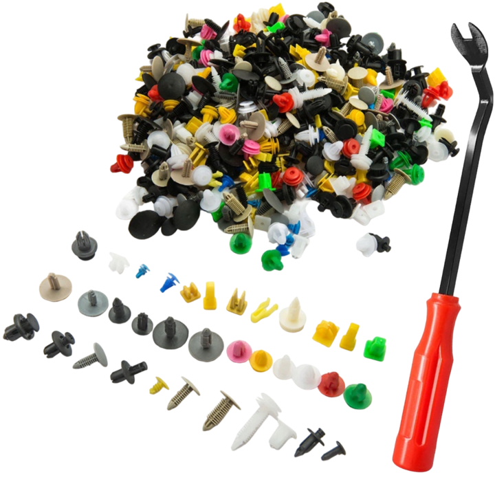 Set 500 Piese Cleme De Fixare, Universal, Plastic, Multicolor