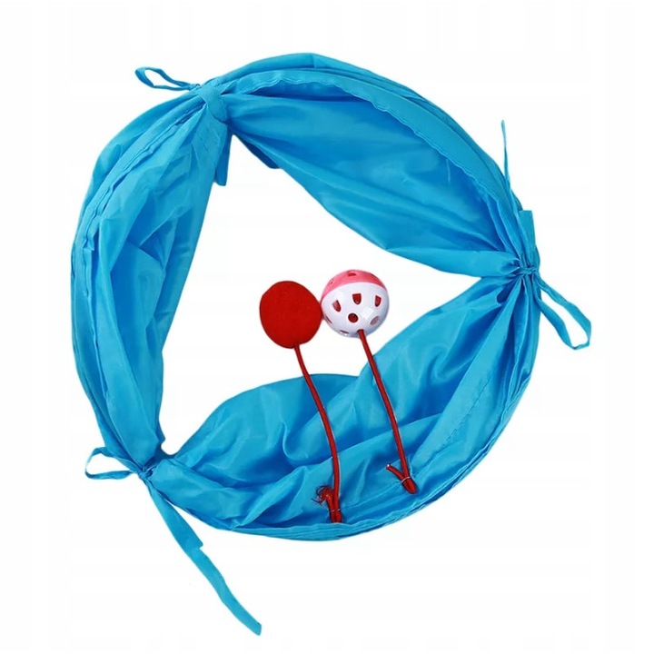 Alagút golyós macskáknak, kék, 50x25 cm