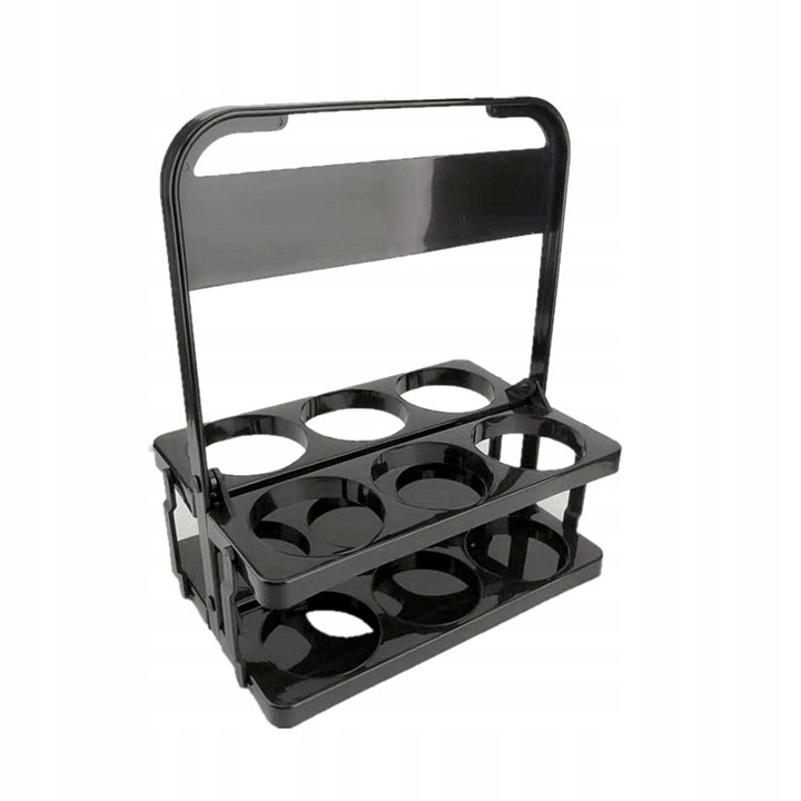 Set Suport Pentru Sticle, Korbi, 10x10.5x10 cm, Material Plastic, Pentru 6 Sticle, Capacitate 0.5 L, Dimensiuni 10x10.5x10 cm, Greutate 0.3 kg, Negru