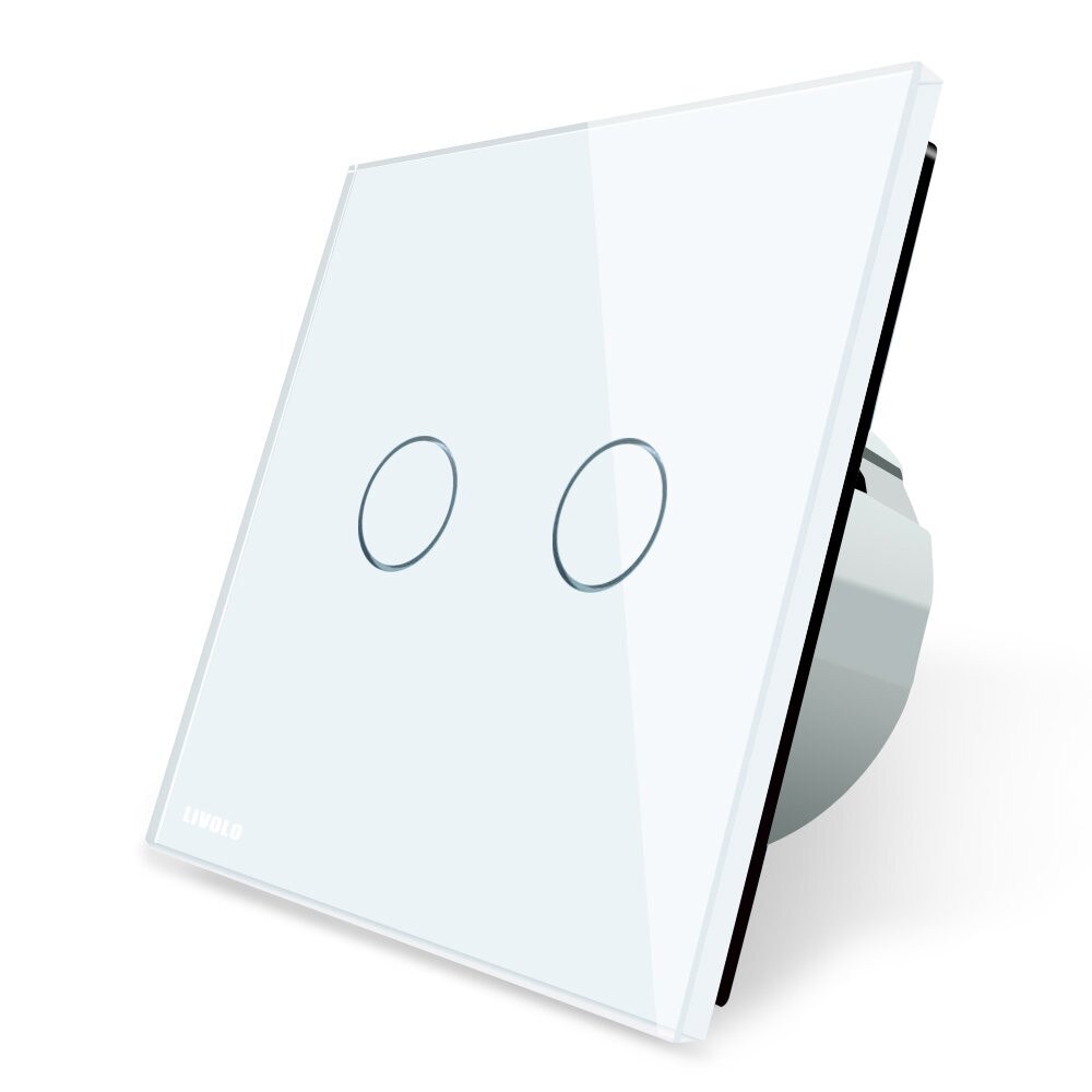 Intrerupator draperie cu touch Livolo din sticla, Alb